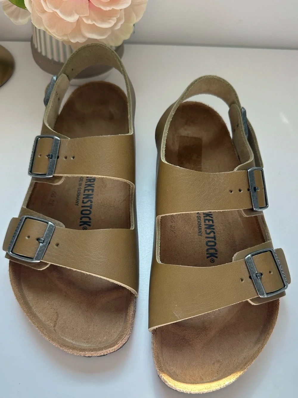 🆕 Birkenstock Men Two-Buckle Slingback Sandals color Tan Size 9.5 Men